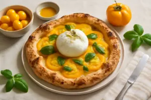 Ricetta pizza al pomodoro giallo e burrata: freschezza unica con ingredienti stagionali
